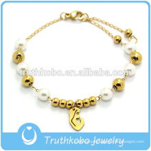 18K Gold Plated Bead Bracelet with Virgin Mary Pendant 316 Stainless Steel Catholic Rosary Bracelet with Cross for Prayer
